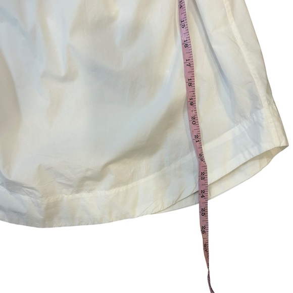 J. Crew white cotton poplin off the shoulder smocked white top size medium tall - Picture 7 of 9